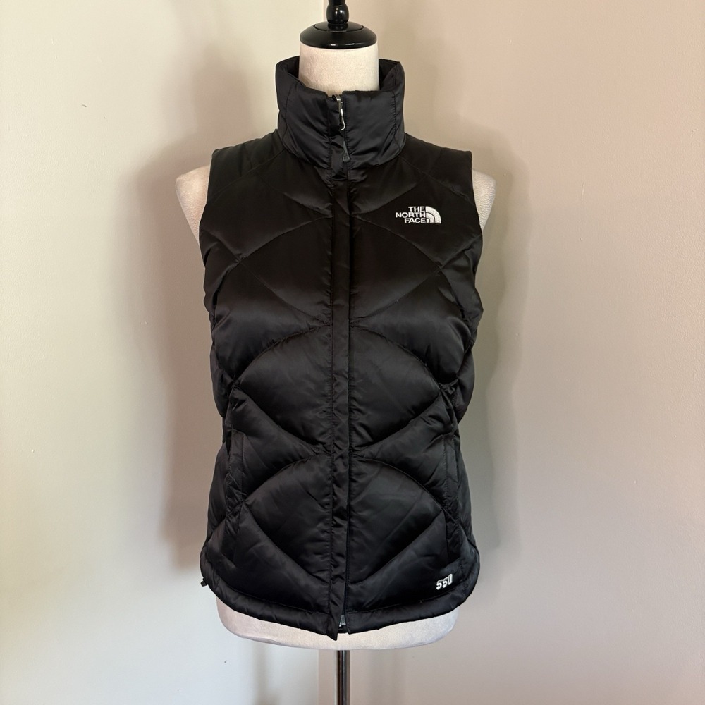 The North Face Aconcagua 550 Goose Down Puffer Vest Womens XS Black Full Zip